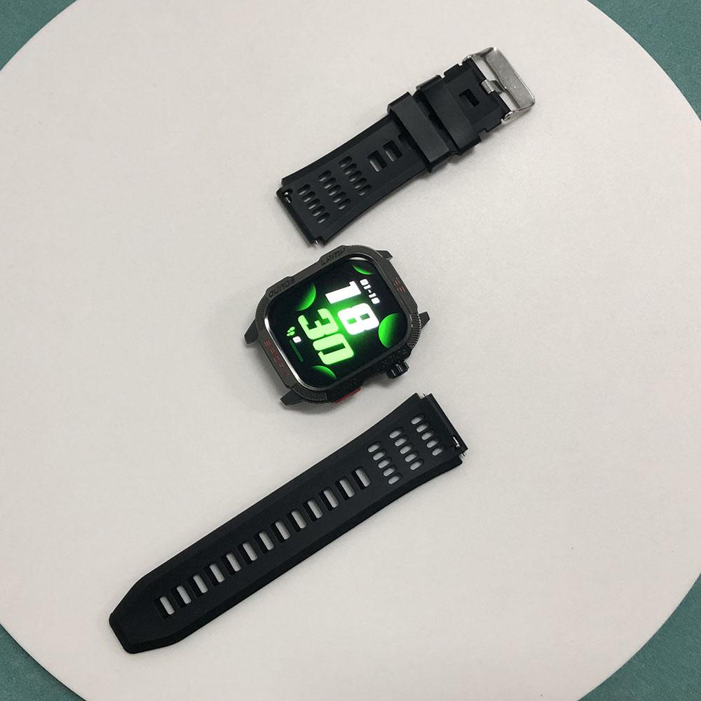 Rainbuvvy HT29 Full Screen Touch Smart Watch IP68 Waterproof 2.01inches IPS HD Large Screen Bluetooth Sports Watch Support Flashlight Compass