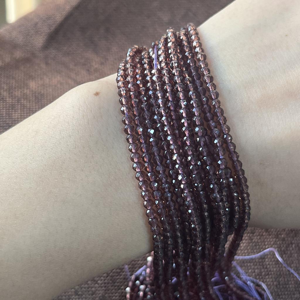 5 Stränge, Naturstein Spinellperlen, Boho Rötlich-Braune Lose Zwischenperlen, 2mm, 3mm für DIY Halskette, Armband, Fußkettchen Zubehör Unisex Basteln 38cm