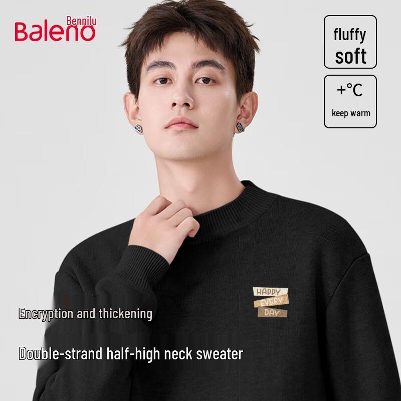 

Baleno Men s Thickened Half-High Collar Knit Sweater 3XL