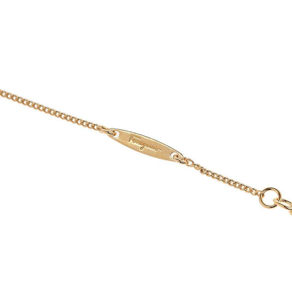 [Salvatore Ferragamo] Women's Gancio 3D Crystal Necklace 76 0399 Orgiov 0736244 106175