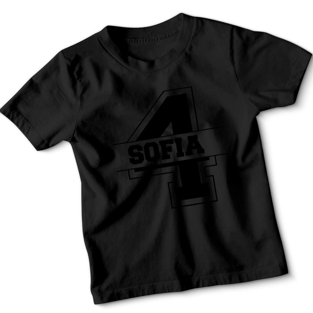 Personalised Your Name Your Number Kids T-Shirt 4 Custom Tee