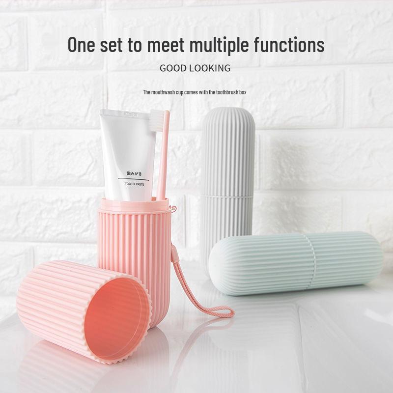 Portable Toothbrush and Gargling Cup Set: Large Toothpaste Holder and Storage Box