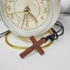 Verstellbares Holz-Kreuz Lederarmband Halskette Raumspiegel Aufhänger