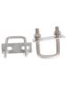 304 Stainless Steel U-Shaped Pipe Clamp Set with Baffle, Bolt, Screw Nut, and Saddle Clip