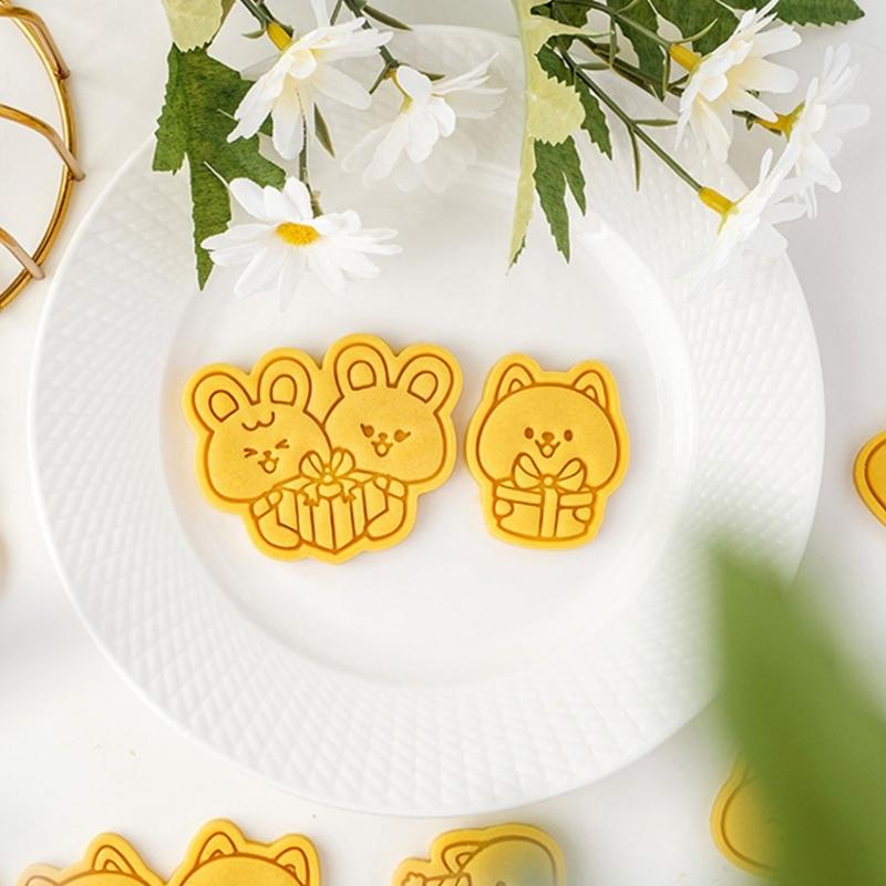 Animal Cookie Molds Bakings Pastrys Bakewares Cartoon Animal Biscuit Cutter Plastic Cookie Moulds Plastic Material