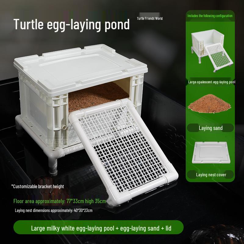 Turtle Egg-Laying Pond & Incubation Box with Basking Platform and Sand Pool