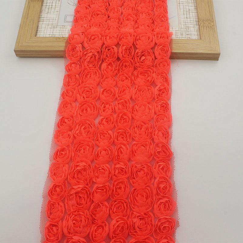 2y/lot 10cm Shabby Chiffon Rose Lace for Baby Girls Dress Clothing Romper Sewing Accessories Wedding Decorative Flowers