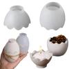 1Pc Egg-Shaped Candle Jar Mold with Lid - High-Quality White Silicone Craft Mold for DIY Candle Making Gypsum Dripping Wax