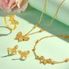 Golden Butterfly Jewelry Set: Vibrant Gold Butterflies Necklace, Bracelet, and Ring - Perfect Qixi or Valentine's Day Gift