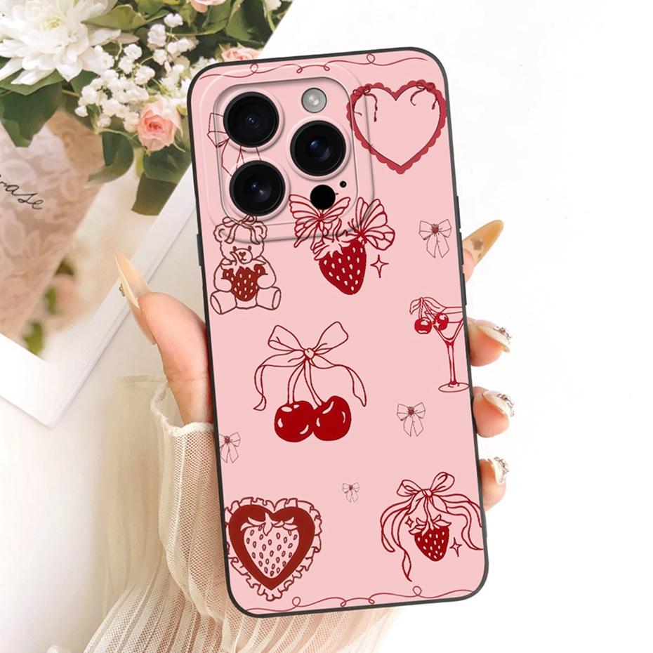 Cute Printed Phone Case For iPhone 16 Pro Max iPhone16 16Pro Soft Silicone Shockproof Cases For iPhone 16ProMax Covers Bumpers