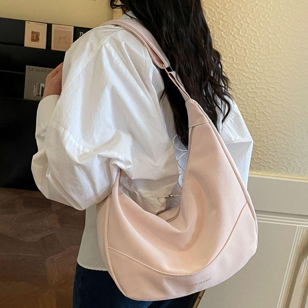 Fashion Casual PU Leather Shoulder Bag Large Capacity Zipper Commuting Bag Underarm Bags