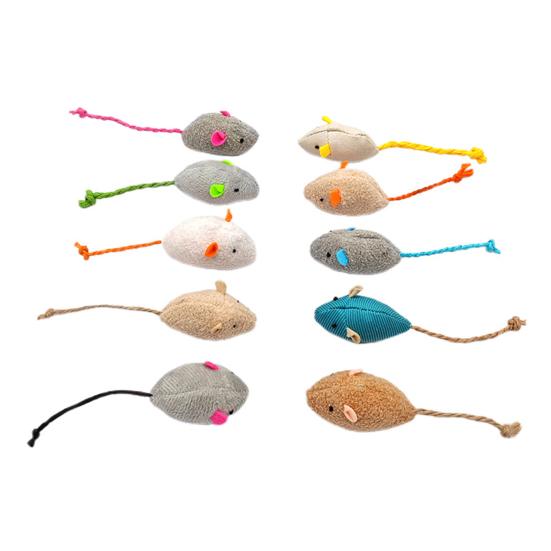 Plush Mouse Cat Toy Soft Stuffed Mouse Toy with Rope Tail Prefilled Catnip Mouse Toy for Indoor Cats Play Hunting And Exercise
