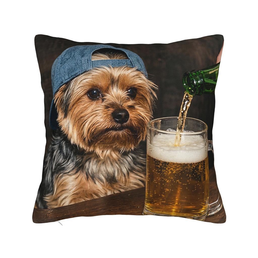 Border Collie Drinking Beer Funny Dog Meme Pillow Covers Printed Cushion Cover Gift Throw Pillow Case Cover Chair Multiple Sizes
