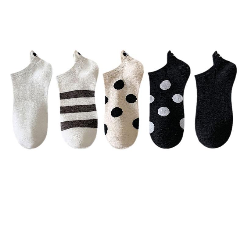 Ladies' Summer Thin Cartoon Heel Ear and Eye Invisible Short Socks