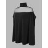 Summer New Fashion Women's Mesh Off-shoulder Bat-sleeve Elegant Half Turtleneck Top