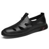 FashionBrand Cow Leather Retro Sandals Men's Summer Shoes Leisure Beach Shoes Male Genuine Leather Slippers Brown Dress Loafers Men