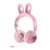 Heart-Shaped LED Bluetooth Headphones with Long Mic and Rabbit Ear Headband KE-11 for Girls