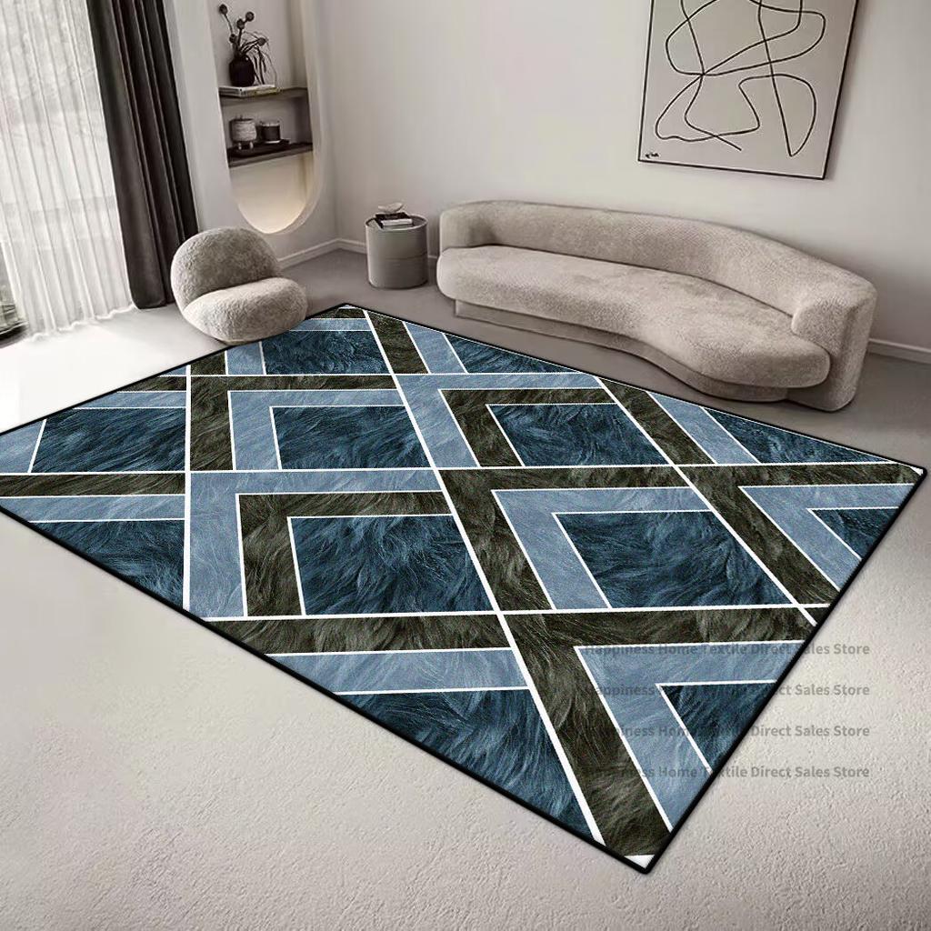 Geometrischer Teppich im nordischen Stil für Wohnzimmer Minimalismus Dekoration Schlafzimmer Große Teppiche 200x300CM Bürobereich Rutschfeste Bodenmatte