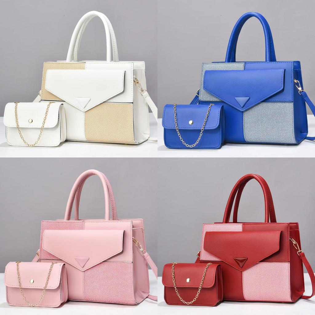 Pu Patching Crossbody Bag With Contrast Color Blocks And Magnetic Closure For Daily Use