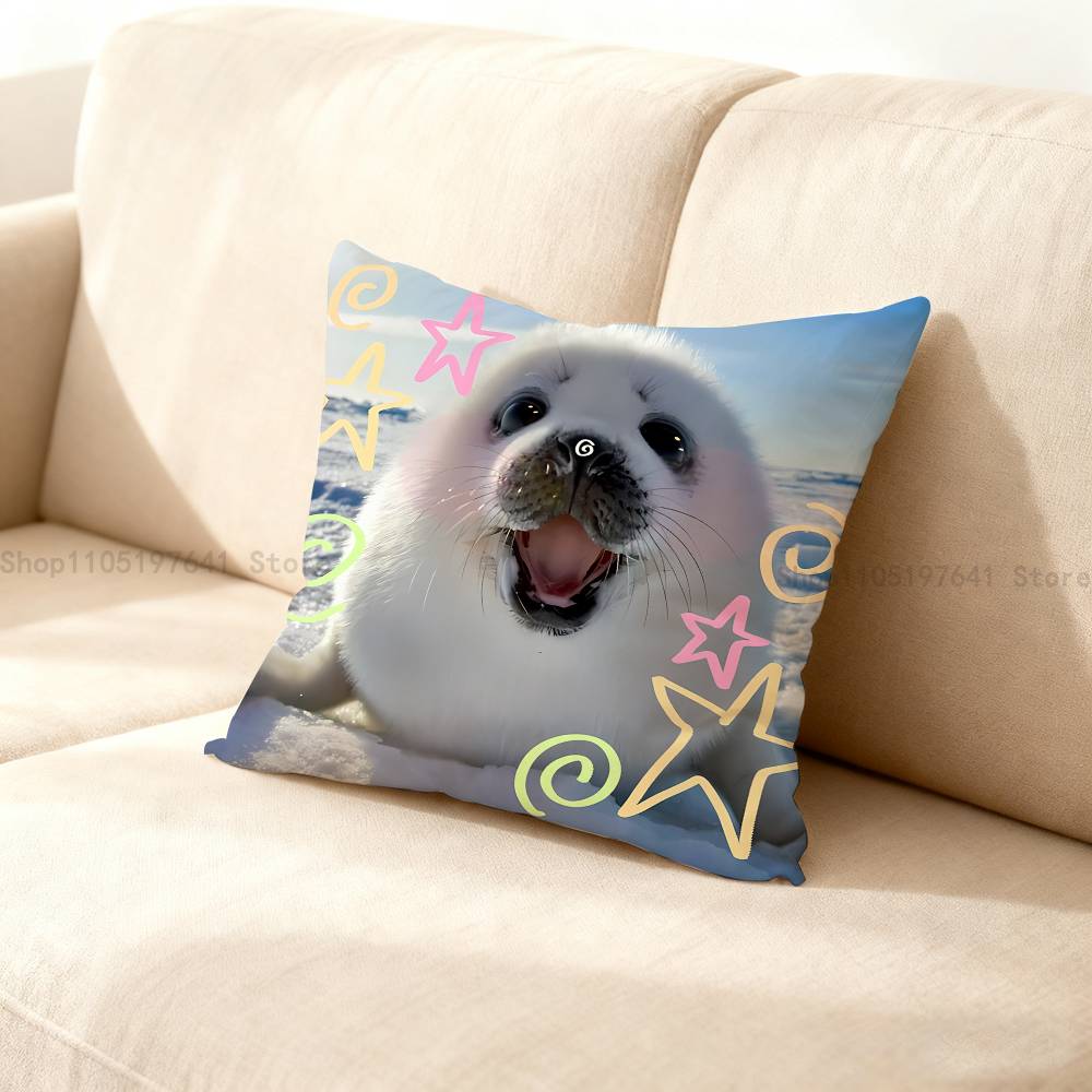 Seal Animal Cute Pillow Case Cushion Cover Home Decor Birthday Gift Pillowcover