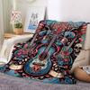 1pc Guitar Music Lightweight Flannel Blanket, Comfortable and Warm Blanket, for Office and Camping Sofa Bed, Livingroom205