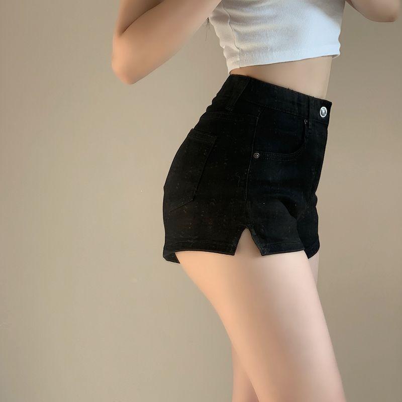 American Style High Waist Elastic Denim A-Line Shorts for Women - Plus Size Summer Hot Shorts