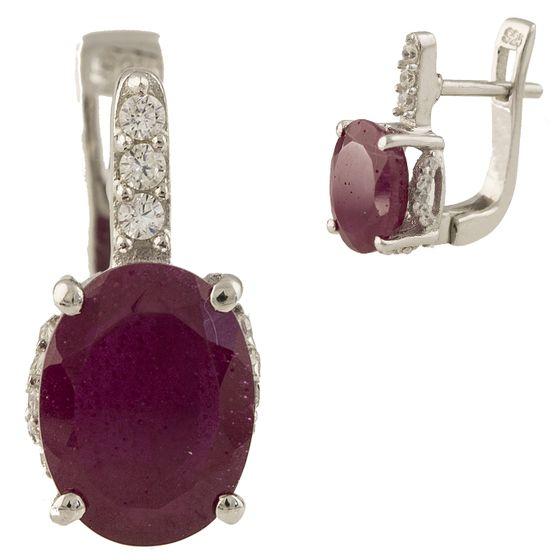 

Срібні сережки з натуральним рубіном (1231302) rubine червоний колір