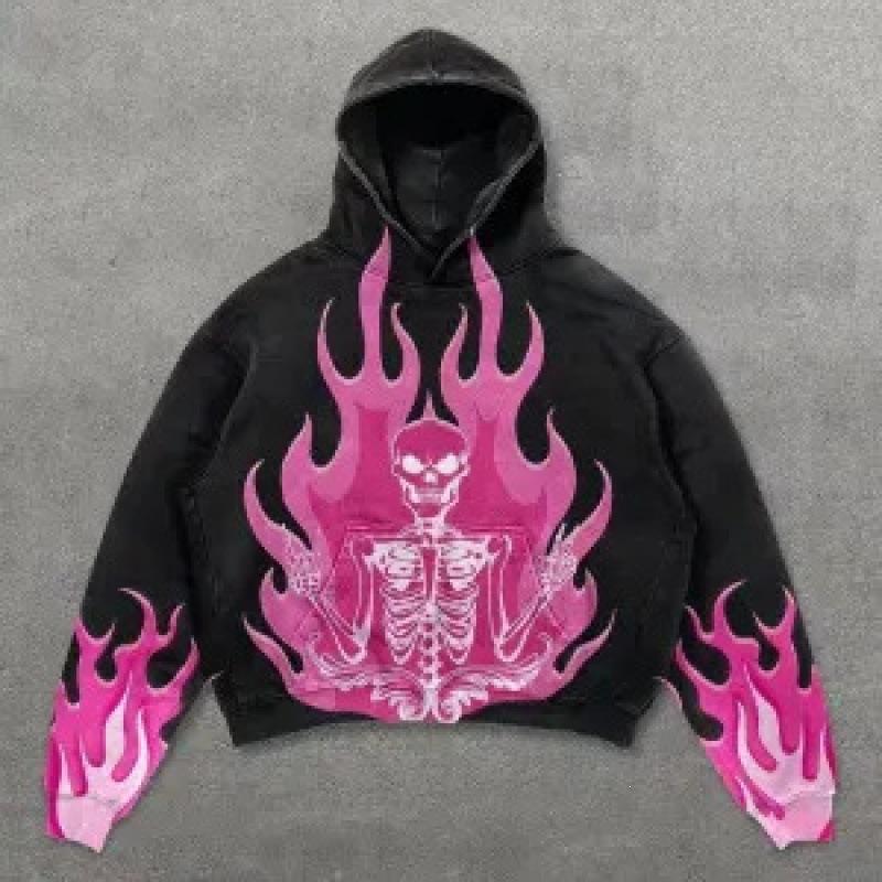 Spring and Autumn American Retro Skull Skull Skeleton Series 3D Digital Printing Trend Hoodie Sweater