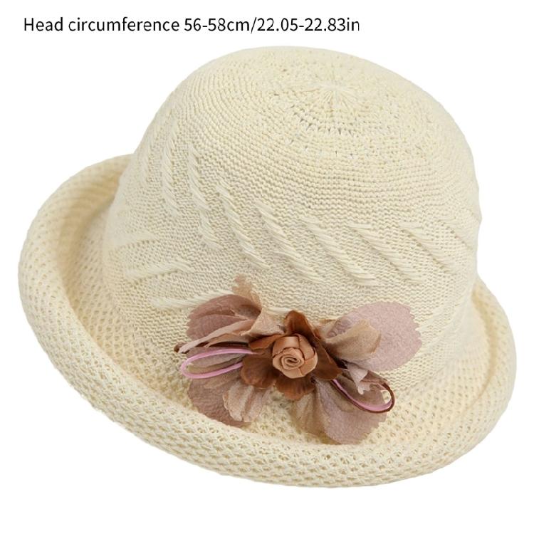 Classical Flower Style Bucket Hat Sun Protection Accessory Lightweight Acrylic Multiple Colorways