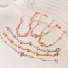 Ins Style Butterfly & Heart Diamond Bracelet, Gold Plated Trendy Jewelry for Women