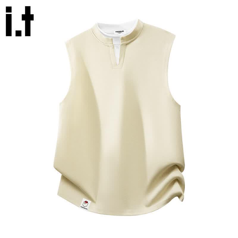CHOCOOLATEit Men s American Patchwork Ice Silk Sleeveless Tank Top L