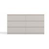 ASTER - Commode large chambre salon bureau beige - 6 tiroirs - 138x40x75cm - 6 tiroirs - Style scandinave