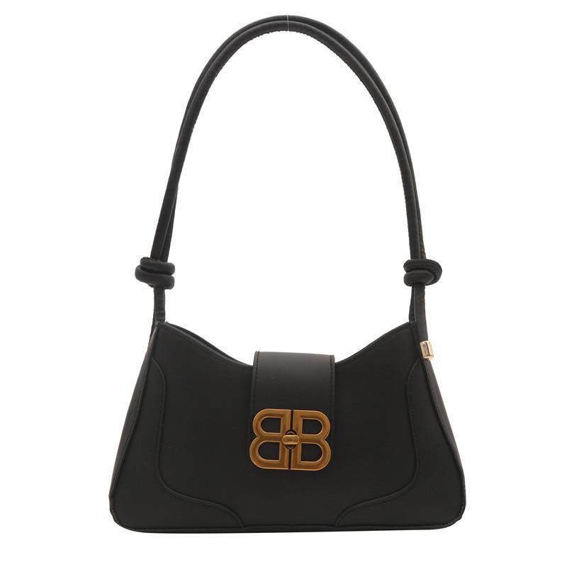 Black White Brown Khaki Pu Cross-border Women s Bag 2024 Spring New Arrival Street-style Bag With Chic Stitching Ideal For Daily Wear чёрный