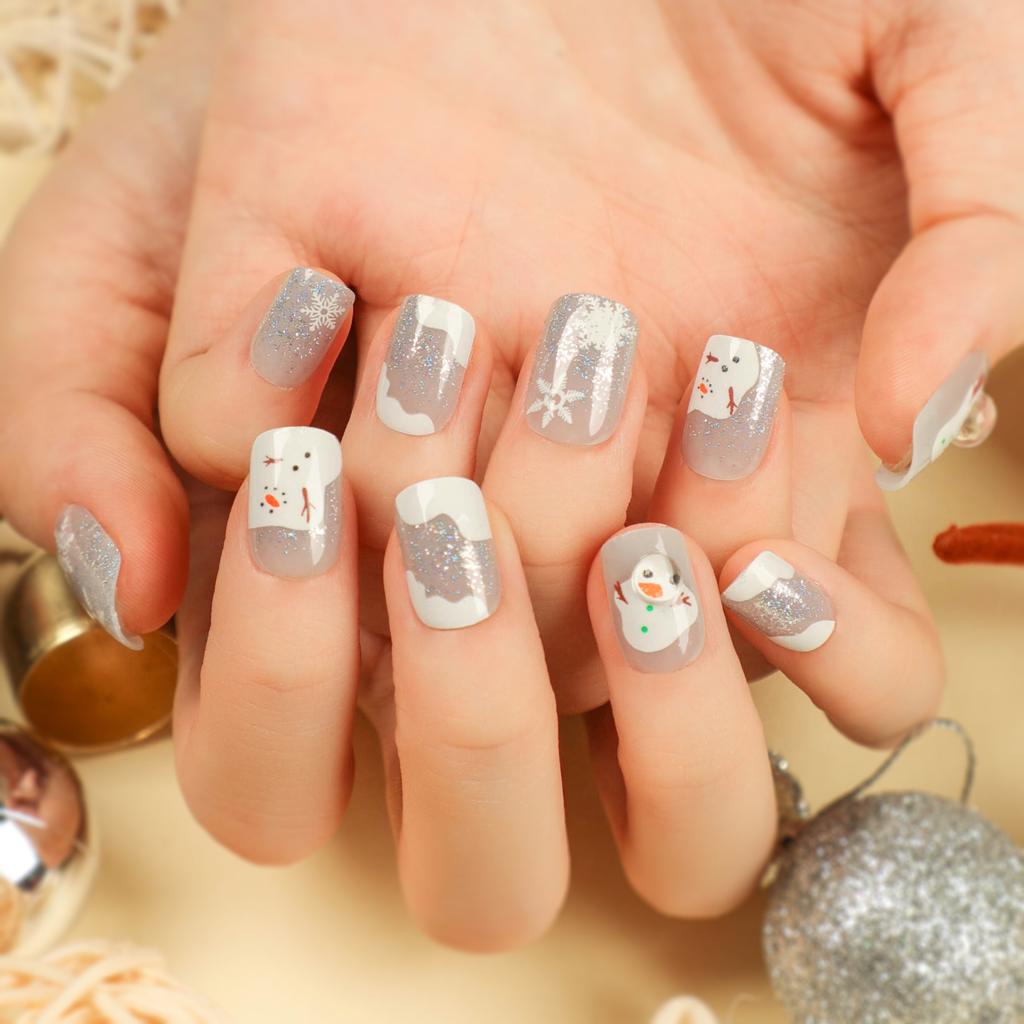 New Christmas Nail Art Nail Patch Popular Detachable Wear Nail False Nail Patch Nail Patch Finished Product