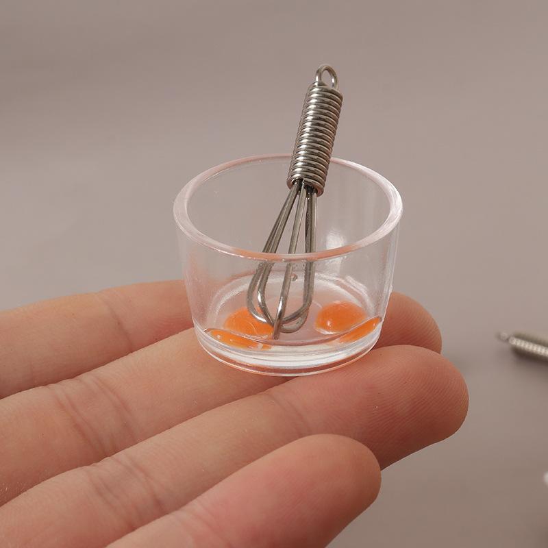 1:12 Dollhouse Mini Egg Frying Pan Kitchenware Model Dollhouse Kitchen Scene Accessories Children Pretend Play Toys Kit