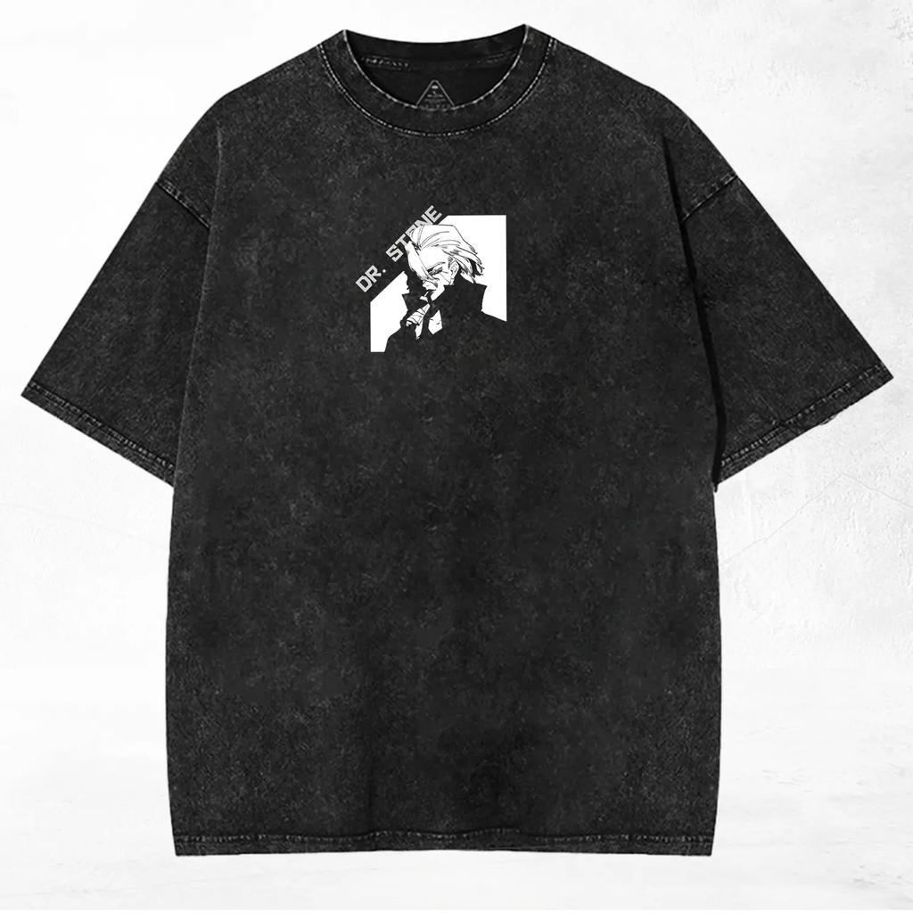 Dr.STONE Anime Graphic Tshirt Manga Vintage Y2k Washed T-shirt For Men's Clothing Oversized High Quality Pure Cotton Tee Tops