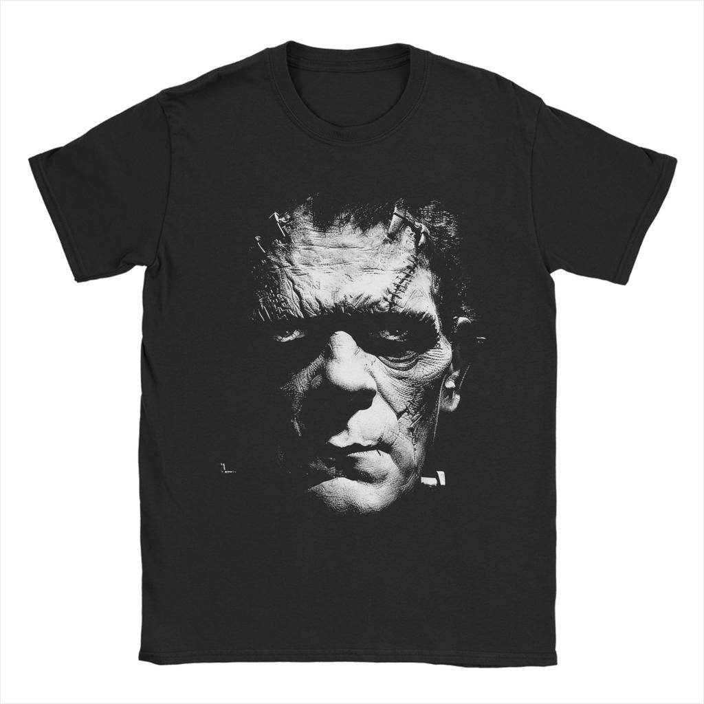 Universal Monsters Frankenstein Big Face T-Shirt Summer  Cotton T Shirts For Couple Popular Custom Tshirt Short Sleeve Top Tees