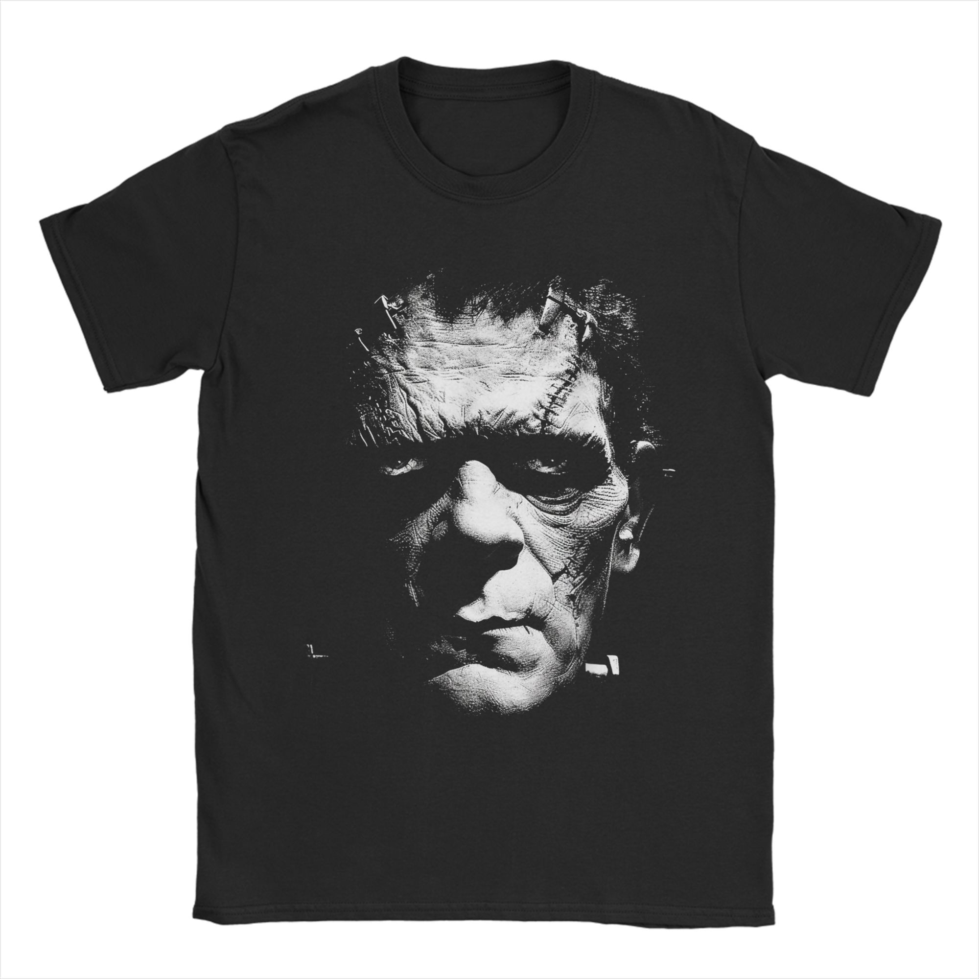 

Frankenstein s Monster Portrait Sketch. Goth Horror Art T-Shirt Summer Pure Cotton T-Shirts For Men Tee Shirt Short Sleeve Tees 4XL