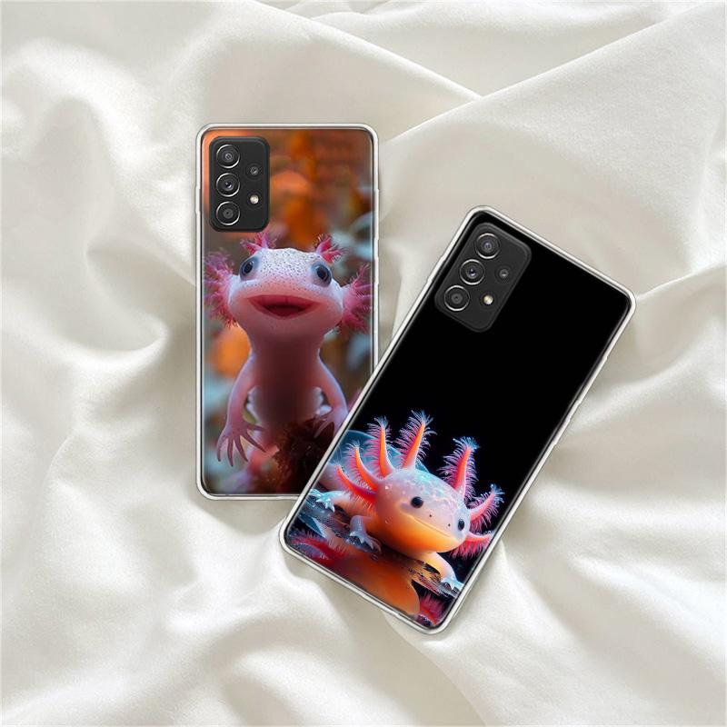 Smiling Salamander Phone Case For Samsung A15 A25 A35 A55 Galaxy A12 A22 A32 A52S A72 A05S A02S A42 J6 J4 A6 A7 A8 A90 A80 J8 A9