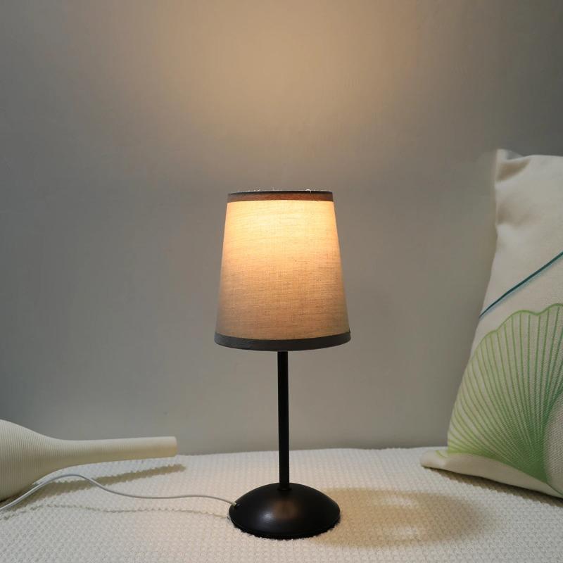Modern Minimalist Aesthetic Fabric Table Lamp Single Color Warm Light LED Home Decoration Lighting for Bedroom Living Room