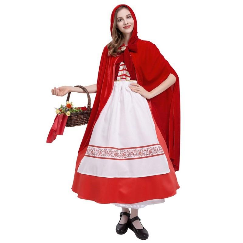 

Маленькое Очаровательное Платье Красной Шапочки Для Женщин Идеально Для Хэллоуина И Мероприятий Косплей L