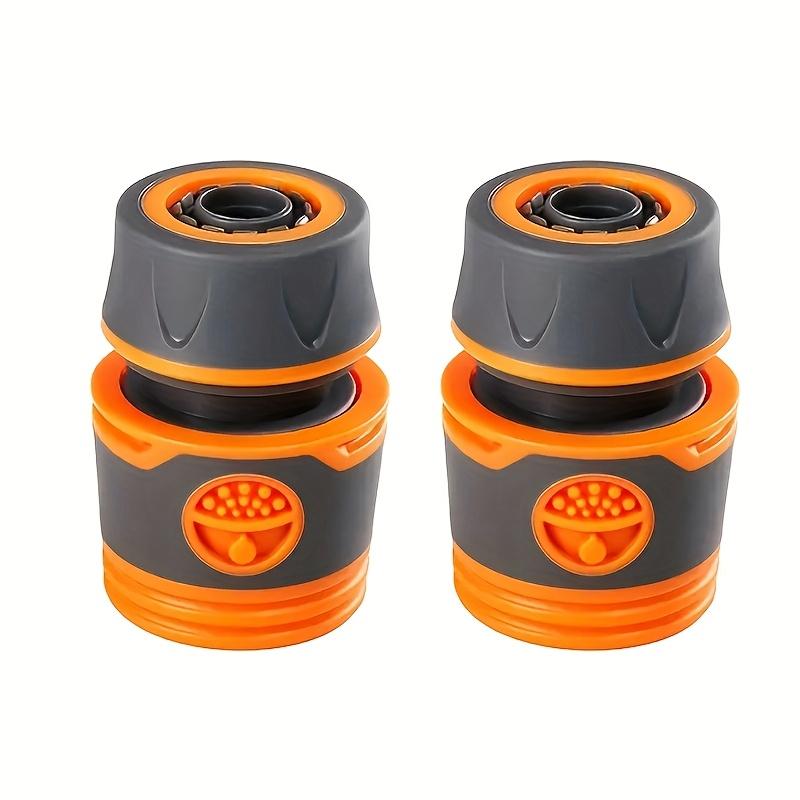 Gartenschlauch Schnellkupplungsadapter - Schlauchkompatibel, Orange & Schwarze Kunststoffverschraubungen für Autowäsche, Gartengeräte & Rasenpflege, Schlauchverbinder