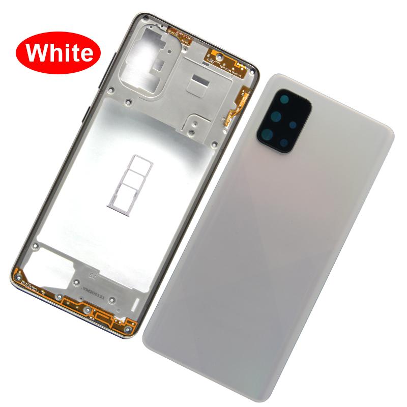 A71 Middle Frame For Samsung Galaxy A71 2020 A715 A715F Housing Middle Frame+Battery Cover Rear Housing Back Case +SIM Card