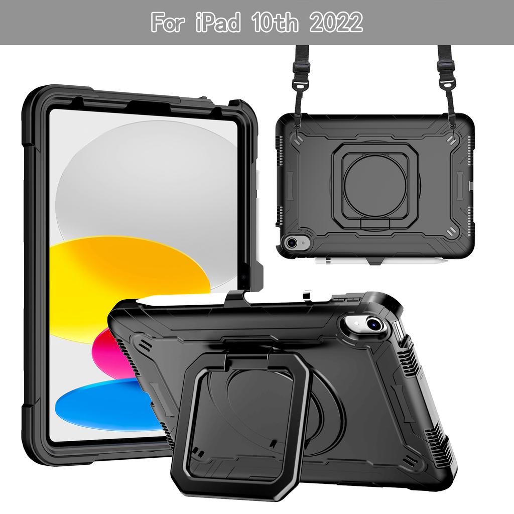Stand Case Universal for IPad A16 2025 11th 10.9 2022 10thGen A3354 A3355 A3356 A2757 A2777 A2696 360 Rotating Handle Grip Cover