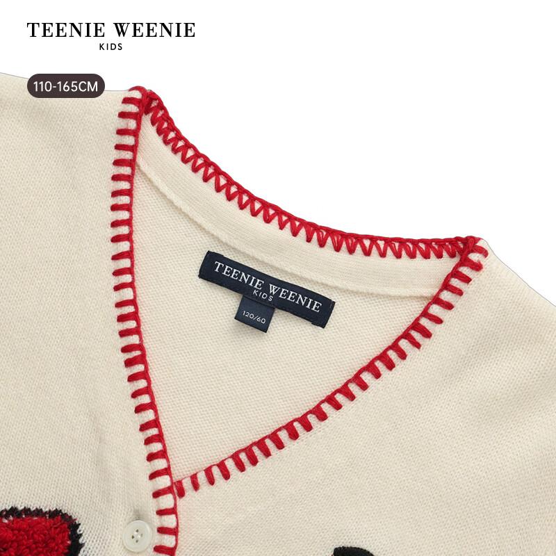 Teenie Weenie Kids Girl's Bow Jacquard Cardigan Sweater