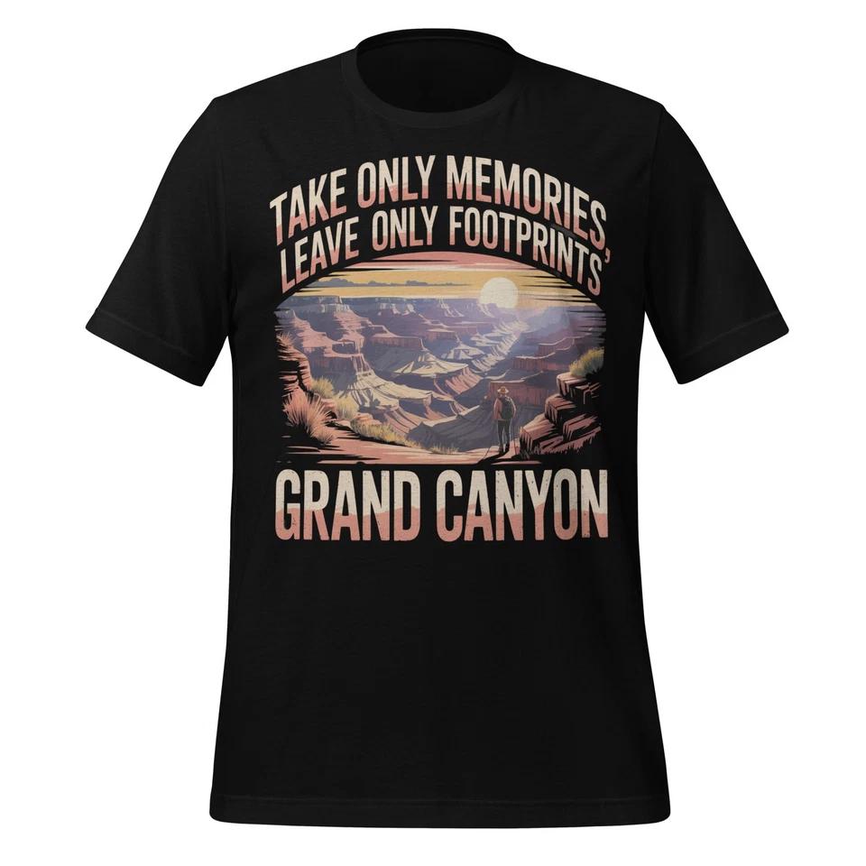Grand Canyon Hiking Shirt Nature Explore Tee Leave Only Footprints Unisex Top 3XL