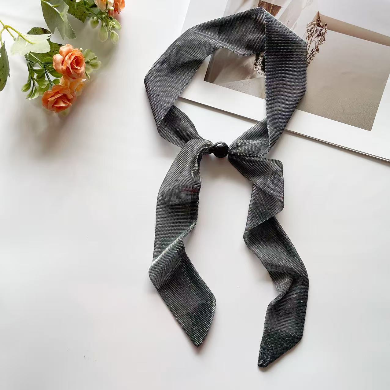 

Classic Velvet Material Velvet Belt Solid Color Long Scarf Belt Narrow Ribbon Scarf Outfit Decoration