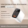 30W Triple-Port Fast Charger with Digital Display for Apple 15 Pro - Dual USB-C and USB Ports