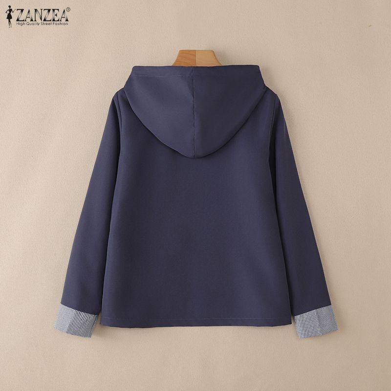 ZANZEA Womens Autumn Casual Long Sleeve Hoodies Thin Jackets