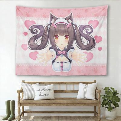 1pc Cute Kawaii Anime Girl Tapestry Cartoon Wall Hanging Decor for Dorm Bedroom Perfect Gift for Anime Fans